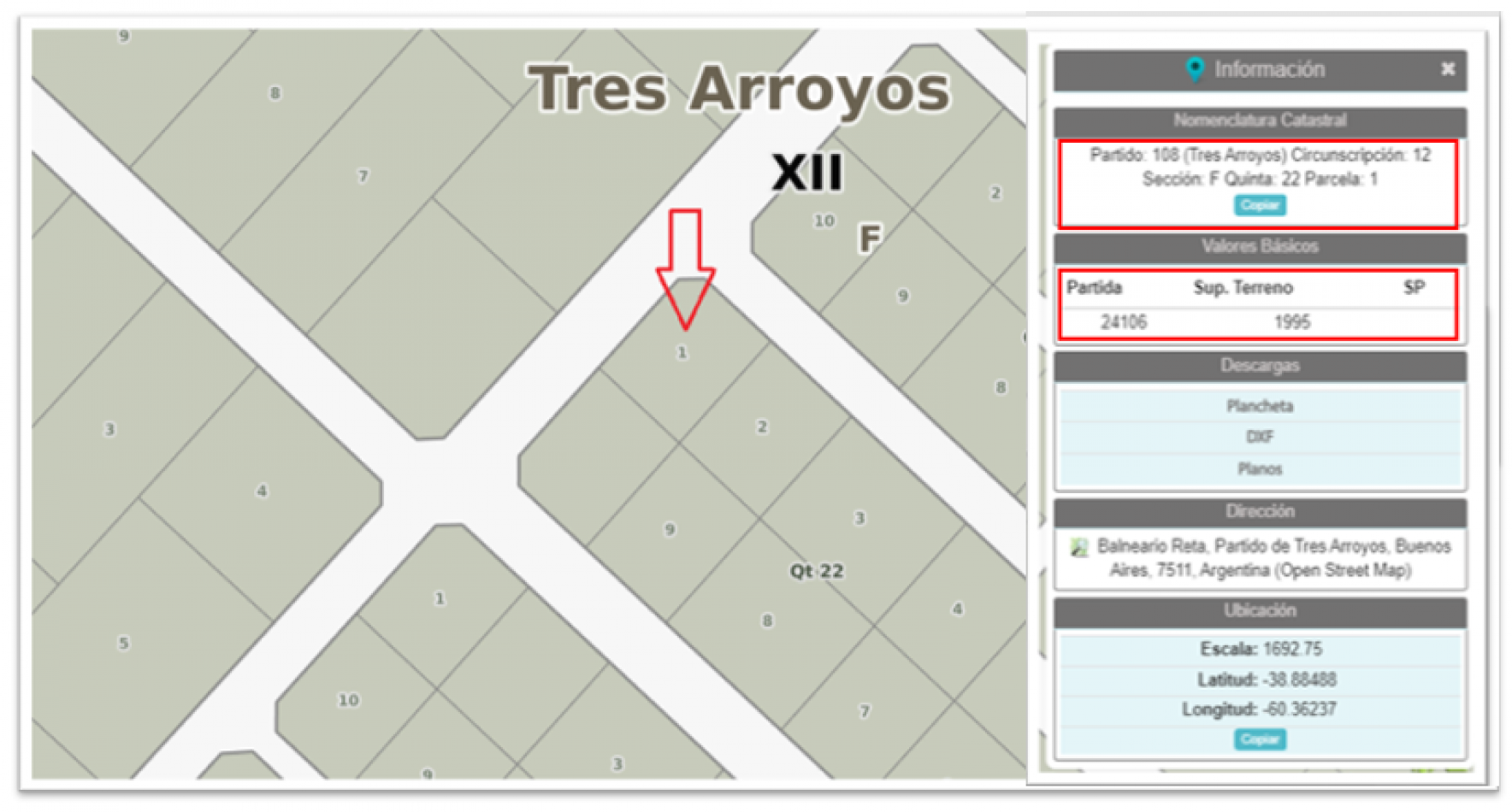LOTE EN ZONA DE QUINTAS EN BALNEARIO RETA, PARTIDO DE TRES ARROYOS.